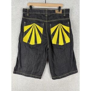 Baggy Shorts Mens 38 Denim Streetwear Graphic Pockets Distressed Y2K 2000s